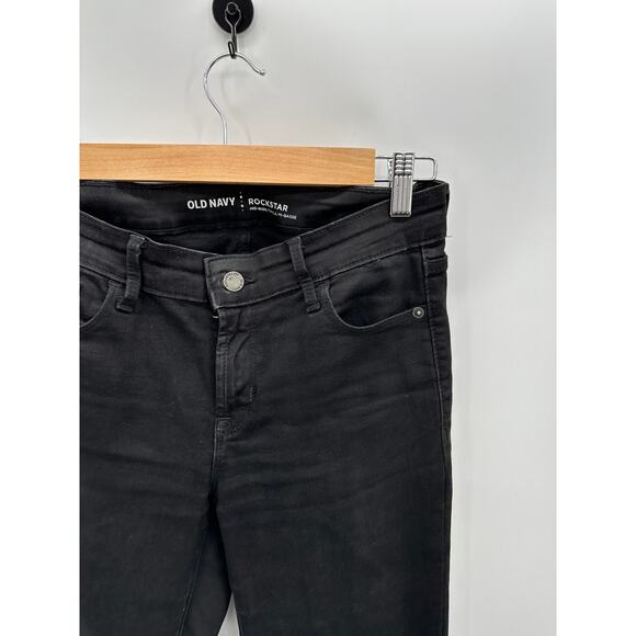 Old Navy Rockstar Mid Rise Black Jack Cotton Blend Jeans Women's Size 4 Petite - Picture 4 of 8